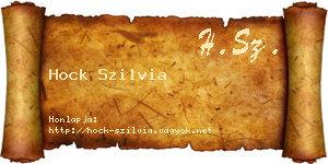Hock Szilvia névjegykártya